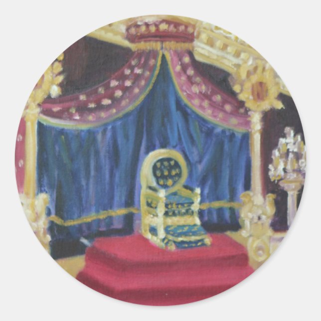 NAPOLEON'S THRONE ROOM: FONTAINEBLEAU CLASSIC ROUND STICKER (Front)