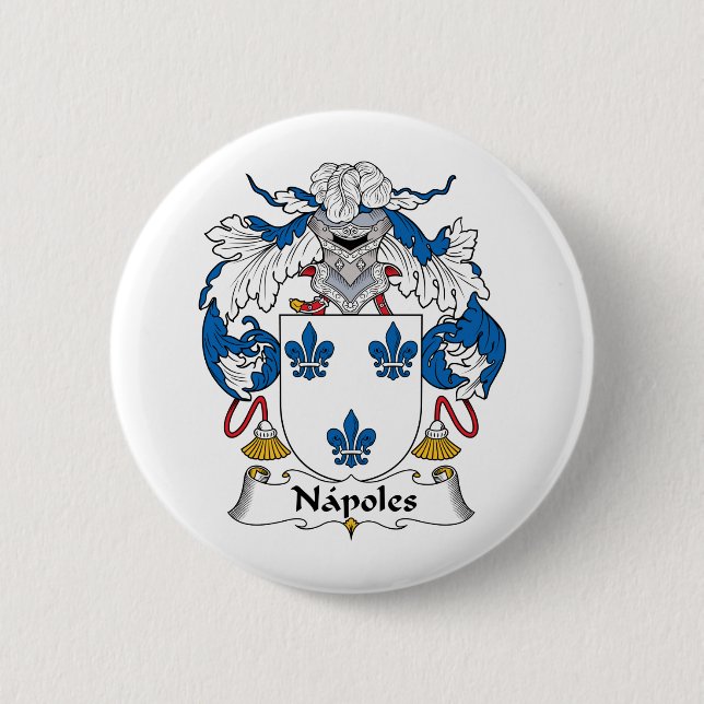 Napoles Family Crest Pinback Button (Front)