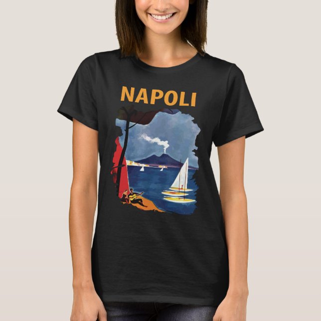 Napoli Bay Vesuvius Sailing Travel T-Shirt (Front)