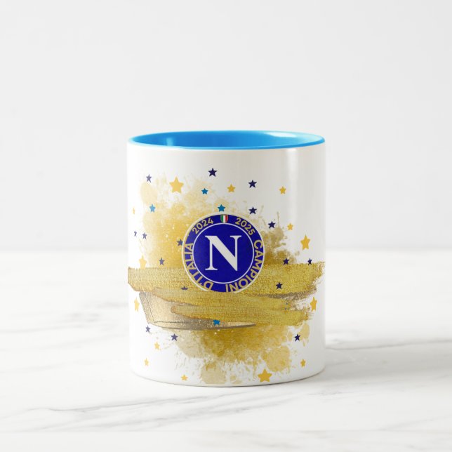 Napoli campione d'Ialia 2025 Two-Tone Coffee Mug (Center)