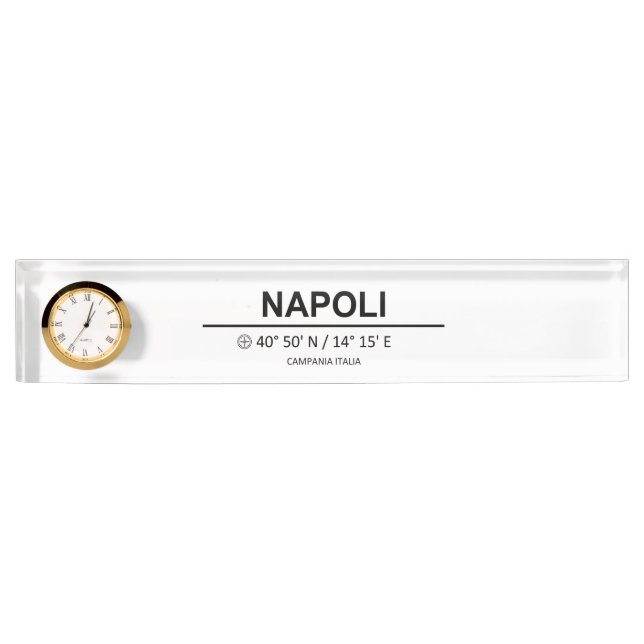 Napoli Coordinates Desk Name Plate (Front)