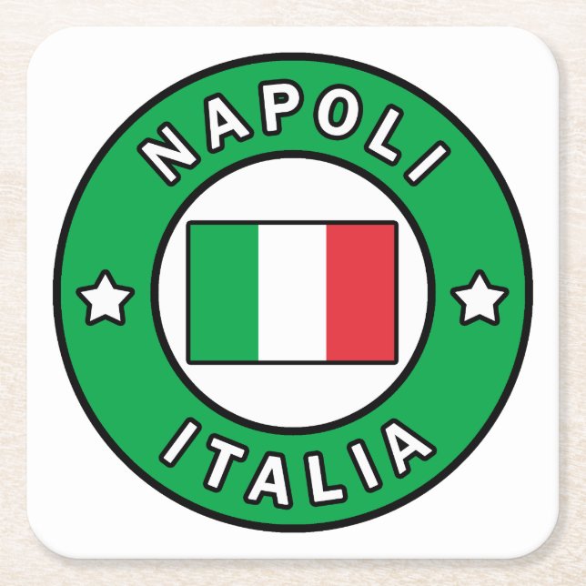 Napoli Italia Square Paper Coaster (Front)