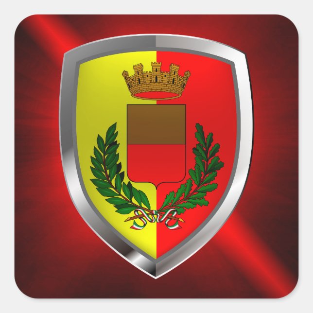 Napoli Mettalic Emblem Square Sticker (Front)