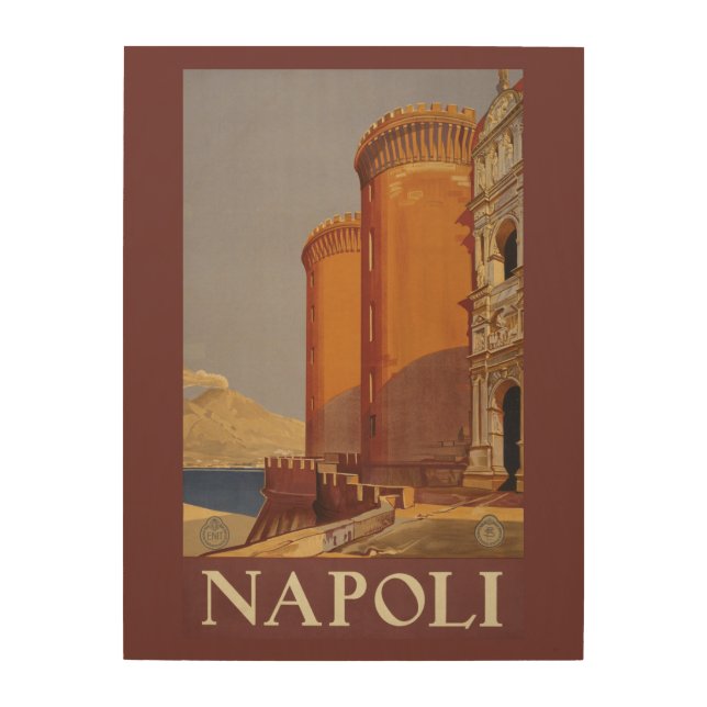 Napoli (Naples) Italy vintage travel wood canvas (Front)
