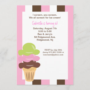 Napolitano Ice Cream Birthday Invitation