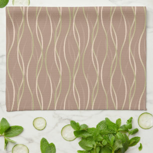 Napolitano Macchiato Pistachio Ribbons and shadow. Kitchen Towel