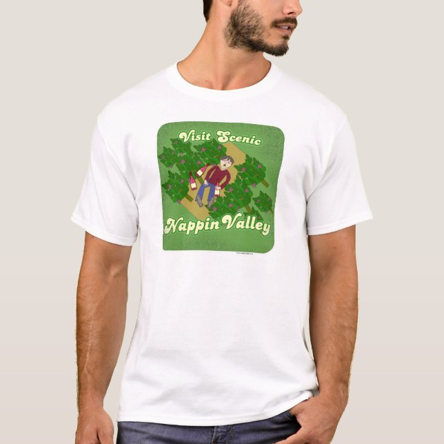 Nappin Valley Cheeky Napa Travel Cartoon T-Shirt (Front)