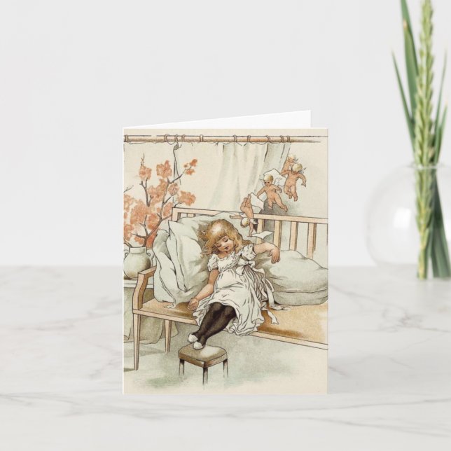 Napping Angel and Cherubs Letterpress Thank You Card (Front)