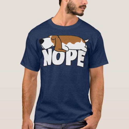 Napping Basset Hound  Funny Nope Lazy Dogs Lover T_Shirt