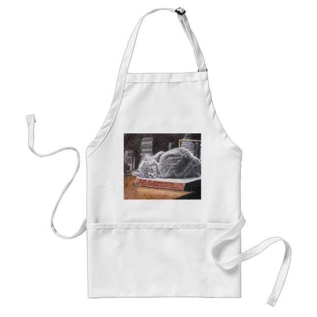 Napping Cat Adult Apron (Front)