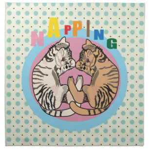napping cat napkin