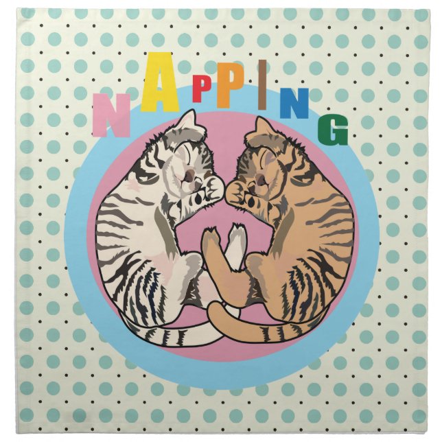 napping cat napkin (Front)