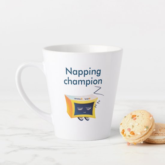Napping Champion Kawaii Cute Sleeping Alarm Clock Latte Mug