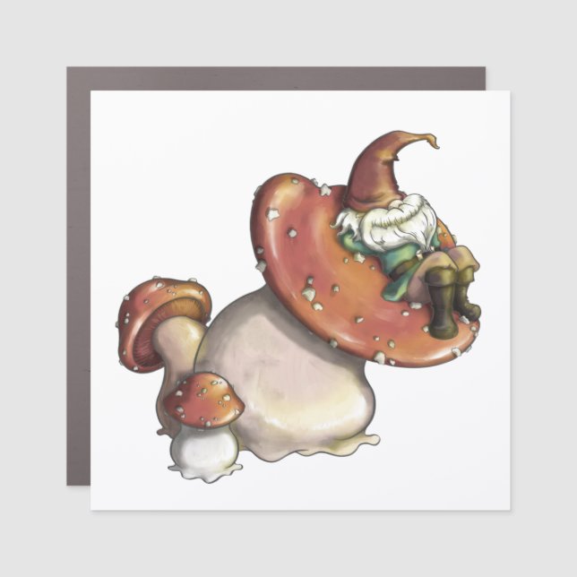 Napping Gnome Car Magnet (Front)