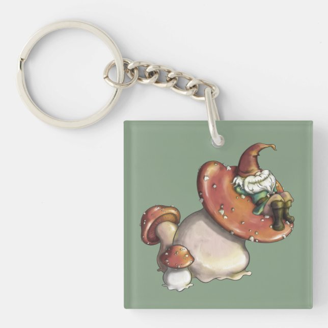 Napping Gnome Keychain (Front)