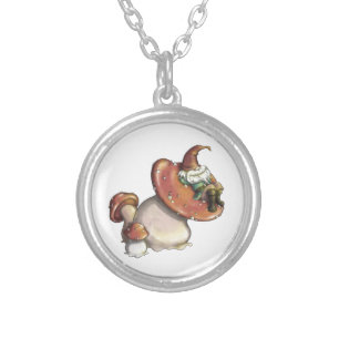 Napping Gnome Silver Plated Necklace