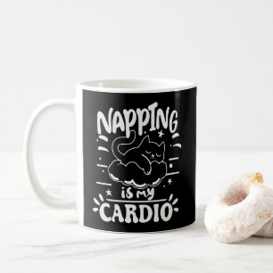 Napping Is My Cardio Simple Funny Cat Design Coffee Mug