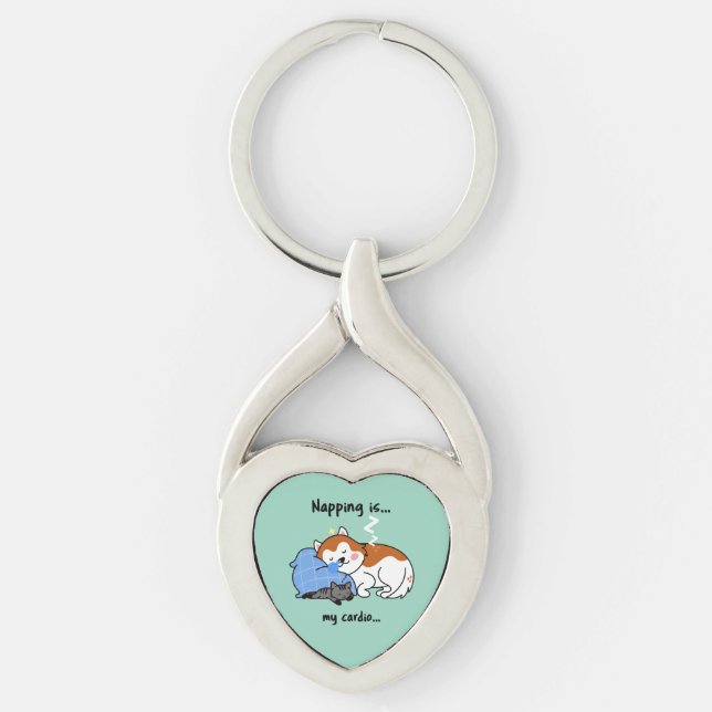 napping is... my cardio... sleeping nap keychain (Front)