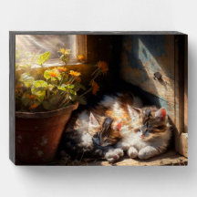 Napping Kittens in the Garden Shed Oil Painting