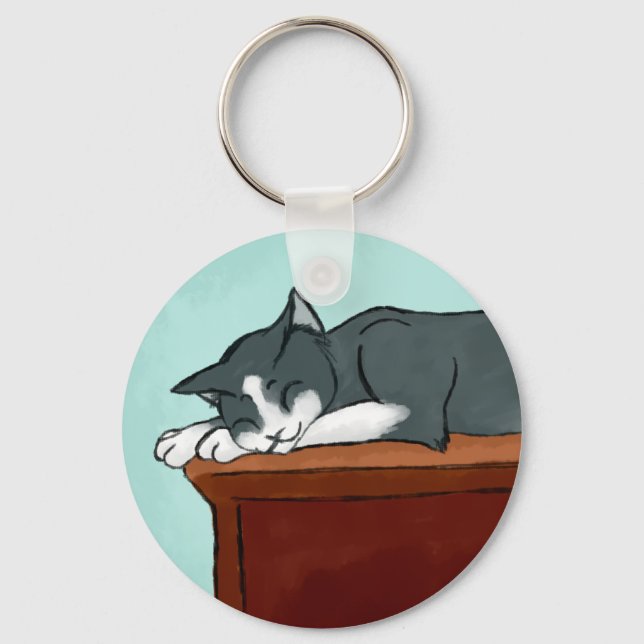 Napping Kitty Keychain (Front)