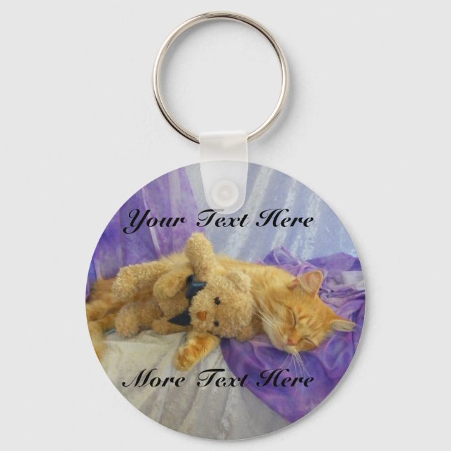 Napping Kitty Keychain (Front)