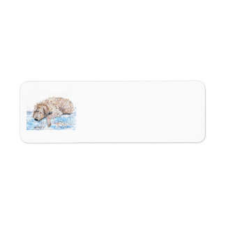 Napping Labradoodle Label