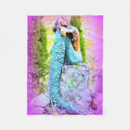 napping mermaid fleece blanket