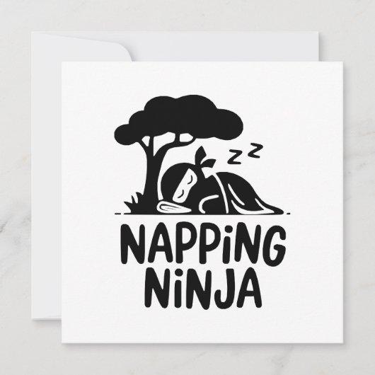 Napping Ninja - Cute Sleepy Ninja Art Funny Sleep (Front)