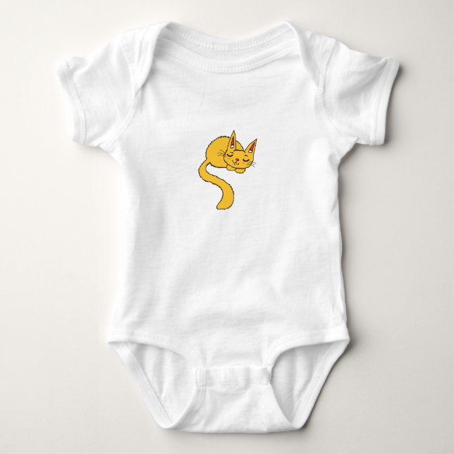 Napping Orange Cat Baby Top (Front)