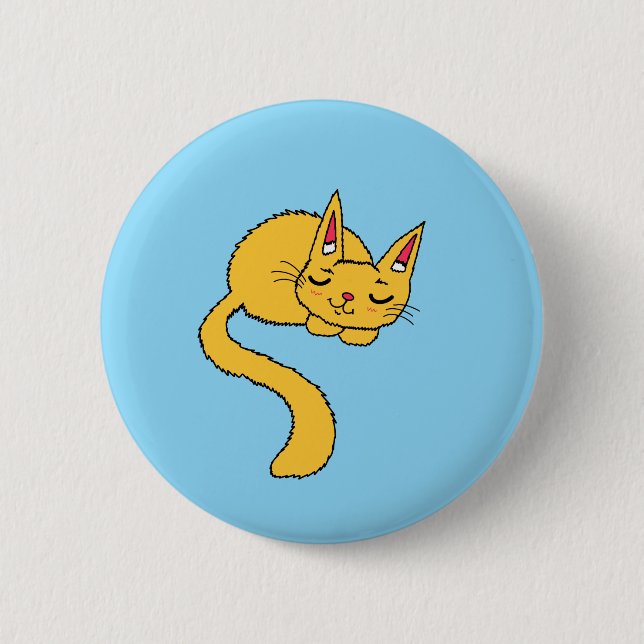 Napping Orange Cat Button  (Front)