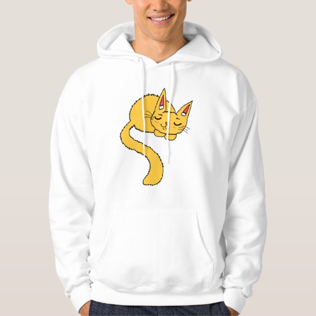 Napping Orange Cat Hoodie  (Front)