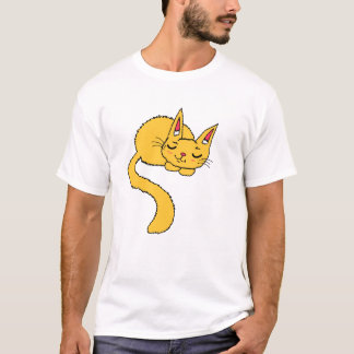 Napping Orange Cat Men Shirt