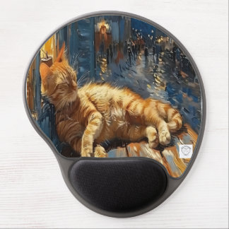 Napping Orange Tabby Mouse Pad