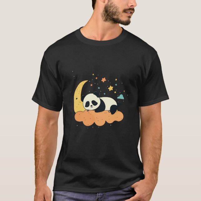 Napping Panda Pajama On Panda Sleeping T-Shirt (Front)