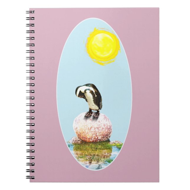 Napping Penguin in the Sun Notebook (Front)