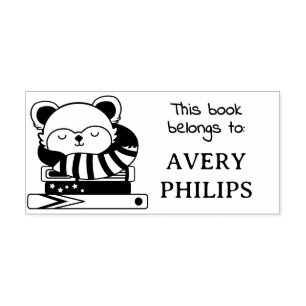 Napping Red Panda This Book Belongs To Self-inking Stamp