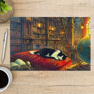 Napping Scholar Cat Mom Gift 1000 Piece        Jigsaw Puzzle