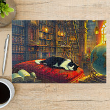 Napping Scholar Cat Mom Gift 1000 Piece       