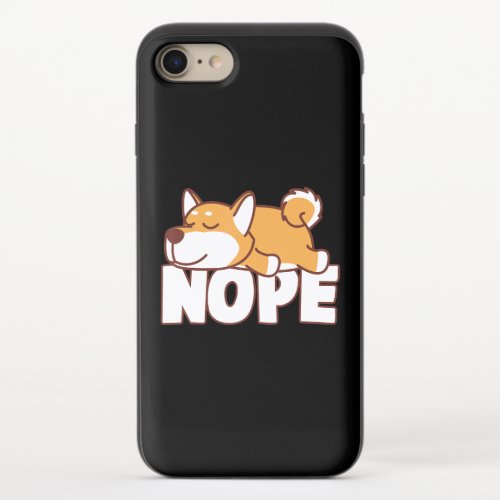 Napping Shiba Inu Funny Nope Lazy Dog Lover Pets iPhone 87 Slider Case