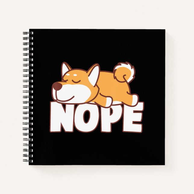 Napping shiba inu | funny nope lazy pet gift notebook (Front)