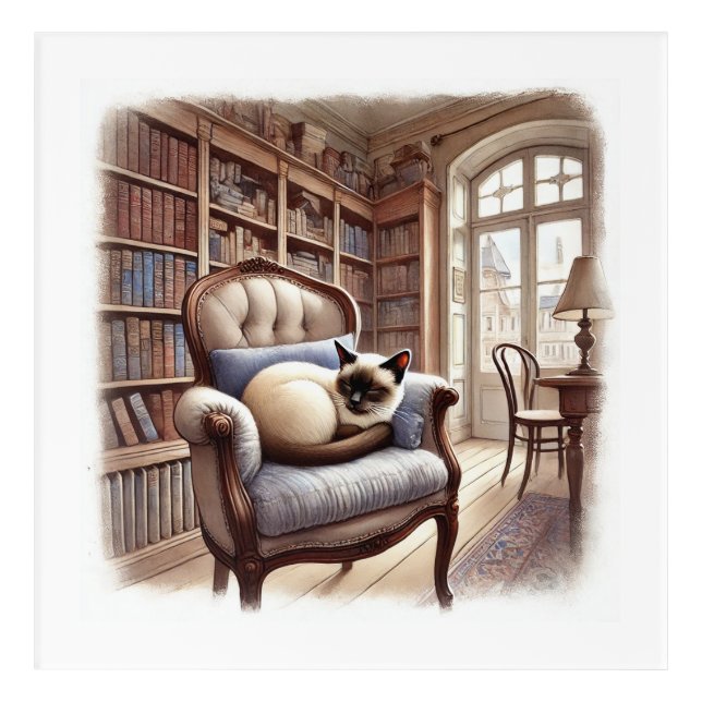 Napping Siamese Acrylic Print (Front)