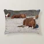 Napping Wild Ponies at Assateague National Park Accent Pillow