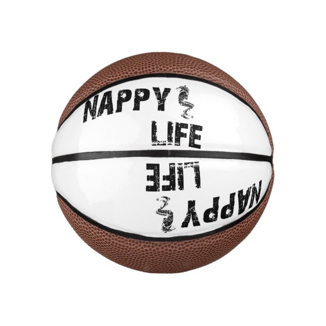 Nappy Life Mini Basketball w/Black Logo. (Front)
