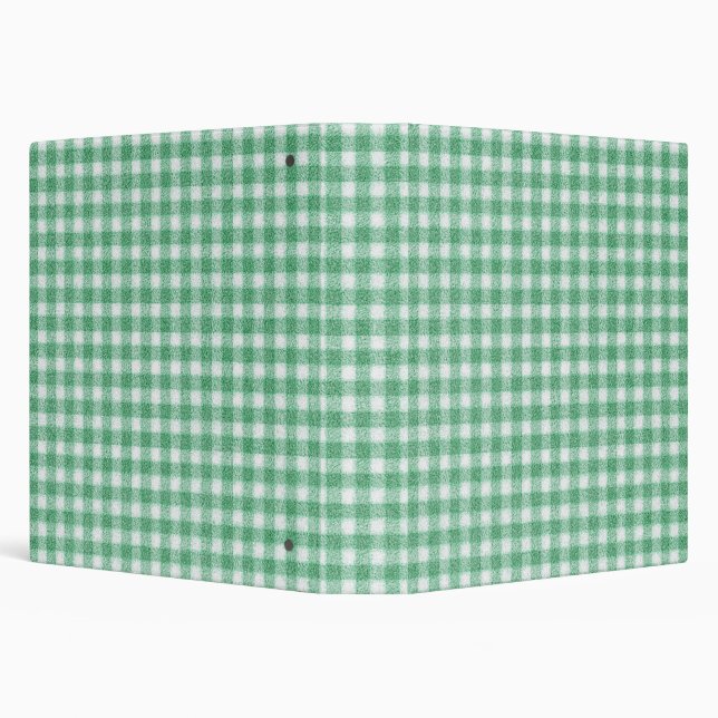 Nappy Mint Green Gingham  3 Ring Binder (Background)