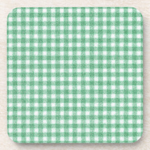 Nappy Mint Green Gingham Beverage Coaster