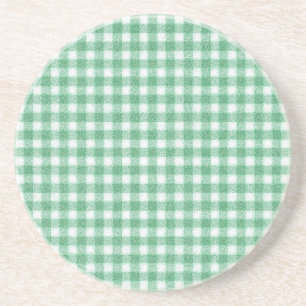 Nappy Mint Green Gingham Coaster