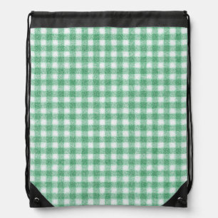 Nappy Mint Green Gingham Drawstring Bag