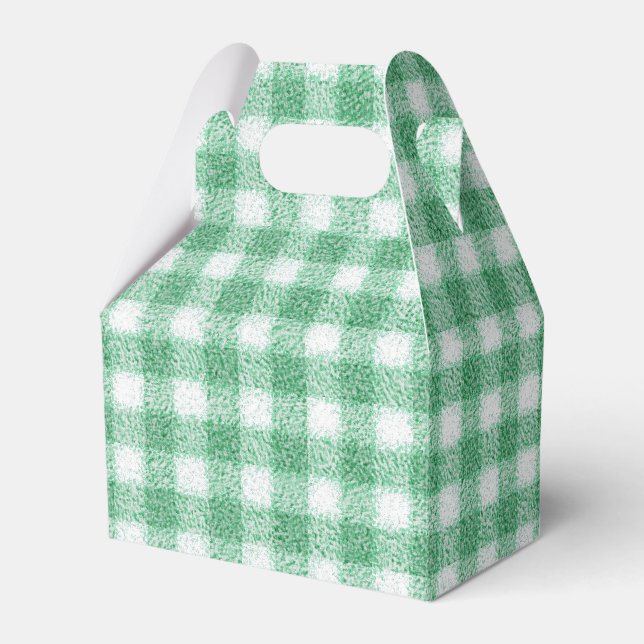 Nappy Mint Green Gingham  Favor Boxes (Front Side)