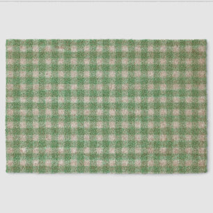 Nappy Mint Green Gingham  Fiber Doormat