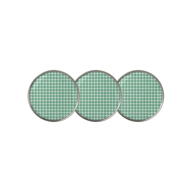 Nappy Mint Green Gingham  Golf Ball Marker (3 Up)